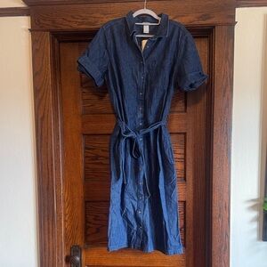 Duluth Trading Co Womens Short Sleeve Denim Dress